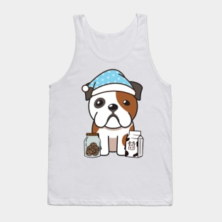 Funny Bulldog is having a midnight snack Tank Top